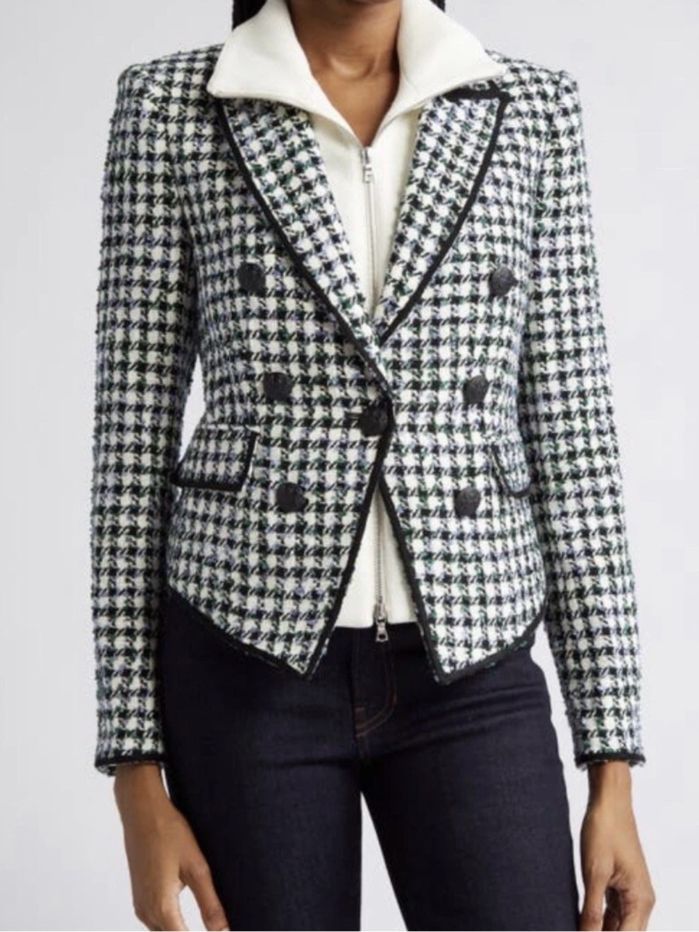 Veronica Beard Diego Metallic Check Dickey Jacket NWOT